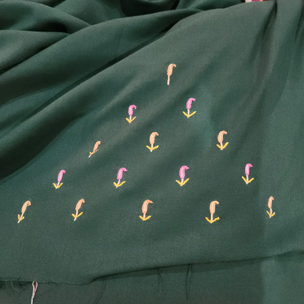 Green 2PC Hand Aari Embroidered Suit | Sonmarg  Collection - Image 4